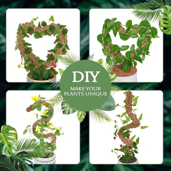 2 Pack 25 Inch Coco Coir Moss Poles for Climbing Indoor Plants - Handmade Plant - Picture 5 of 7